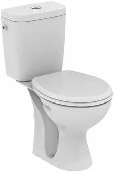 БАНЯ 1-1% 169 МОНОБЛОК SEVA FRESH тоалетна чиния с хоризонтално оттичане, тоалетно казанче 2,/4,л със странично водоподаване, тоалетна седалка от дуропласт, цвят бял ref.