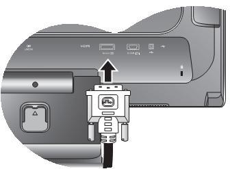 2. Свържете видео кабела и затегнете винтовете. Свързване на D-Sub кабела Свържете единия край на D-Sub кабела (този без феритен филтър) към видео конектора на монитора.