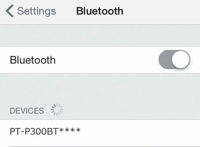 6. Сдвояване на принтера за етикети с вашето мобилно устройство На вашето мобилно устройство: 1. В Настройки намерете опцията за Bluetooth и я променете на Включено. 2.