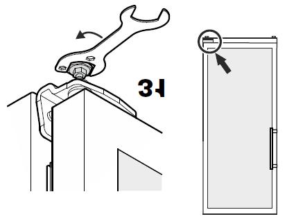 Предпазна ключалка Ключалката на вратата на уреда е оборудвана с предпазен механизъм. Заключване на уреда: Пъхнете ключа в положение 1. Завъртете ключа на 180.