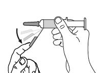 Обезопасяващото устройство за игла изисква конкретни действия от страна на потребителя, за да го активира, което ще направи иглата безопасна след като инжекцията е приложена: Извадете спринцовката от