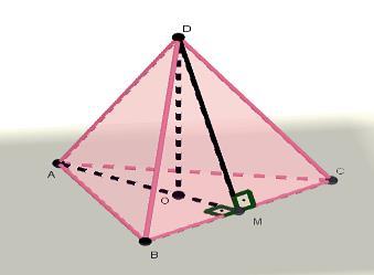 Основата на пирамидата ABCD равностранен ABC DB OB DO 4 16 1 4 DO DO H Фиг. а. Пирамидата ABCD Фиг. б.