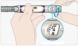 Б Натиснете бутона за инжектиране докрай. Ако от върха на иглата излиза инсулин, Вашата писалка работи правилно.