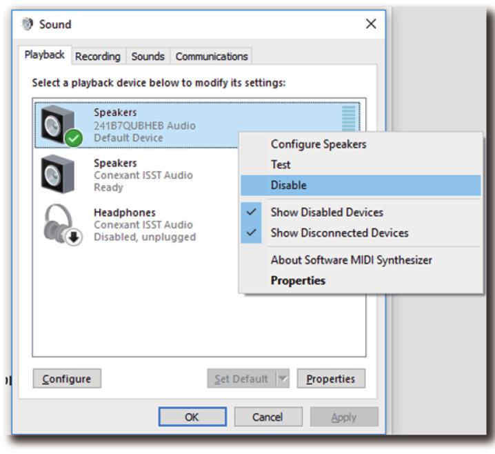 Щракнете върху иконата DisplayLink щракнете с десния бутон върху източника и щракнете върху Enable (Разреши), след това върху Audio Setup (Настройка на