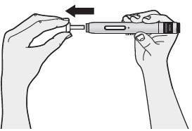 Стъпка 2: Пригответе се (Д) Издърпайте капачката направо, само когато сте готови да инжектирате. Инжекцията трябва да се постави в рамките на 5 минути.