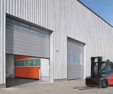 Секционни врати Пестящите място системи врати се приспособяват към всяка индустриална сграда посредством различните видове окачване.