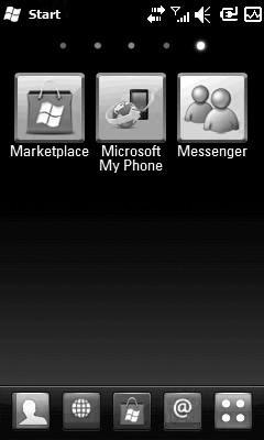 Contact Home Screen The contacts Home Screen can show your favourite contacts in a scroll through or list