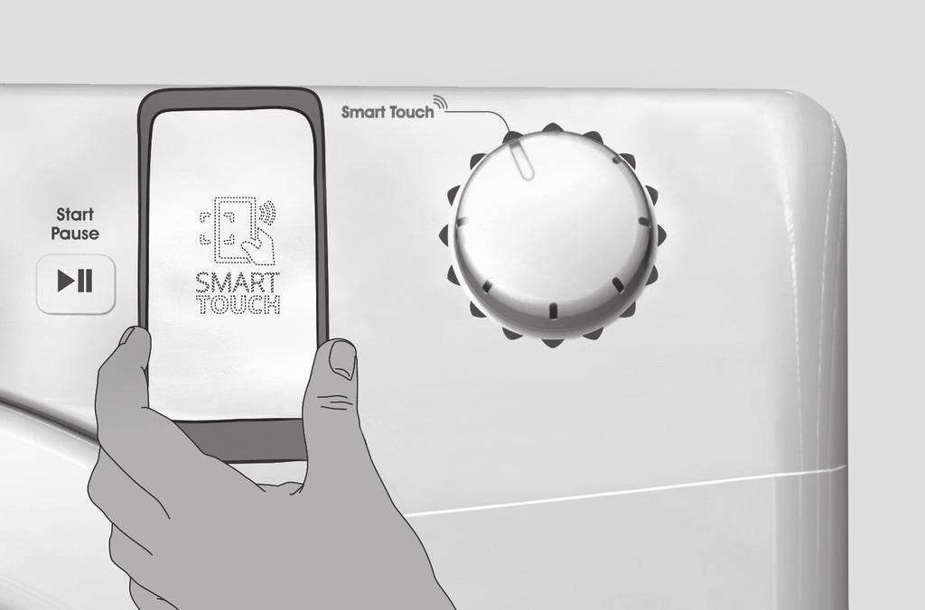 SLEDEĆI PUT Uobičajeno korišćenje l Svaki put kada želite da upravljate mašinom putem App, prvo morate da omogućite Smart Touch način rada, tako što okrenete dugme na. istoimeno mesto.