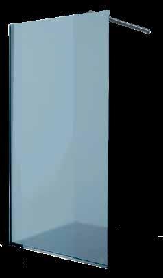 80х130 см Код: 07070624 Стационарен параван Правоъгълно матирано темперирано стъкло 6мм Хромиран