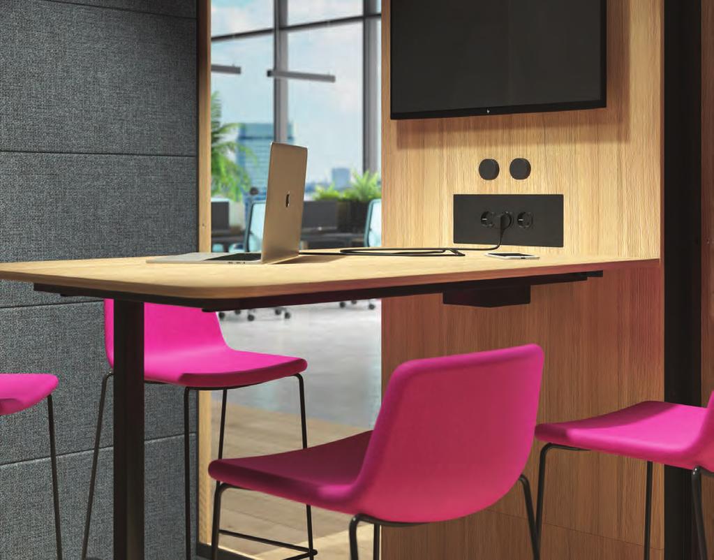 Choose SILENT ROOM acoustic pods to create functional work areas by dividing or opening