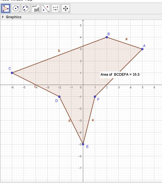 Фиг. 7.1.1 2. Дължините на страните на триъгълника АВС са АВ = 5 cm, ВС = 6 cm и СА = 7 cm. Колко е градусната мярка на ъгъл ВАС? Файл z2k78.ggb Запишете отговора с точност до стотните.