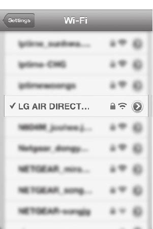 Чукнете или щракнете върху OK. 9. В списъка с безжичните мрежи намерете AIR DIRECT XXXXXX и я изберете отново. y Ако желаете да деактивирате функцията Air Direct, натиснете Air Direct/Reset.