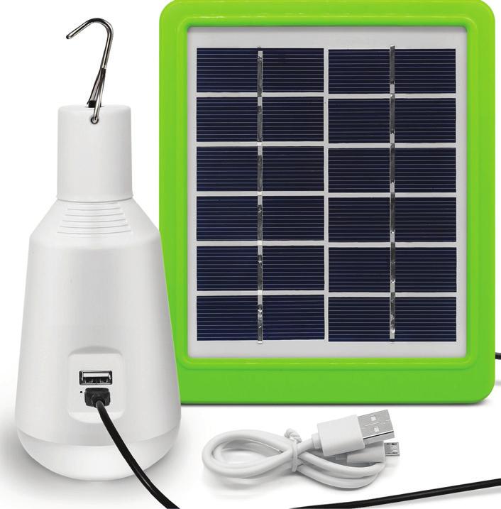 ENGLISH ACCESSORIES INCLUDED ENGLISH BULB USAGE METHODS. Solar Panels (Wire Length M). E7 Holder with hook and on/oﬀ switch.