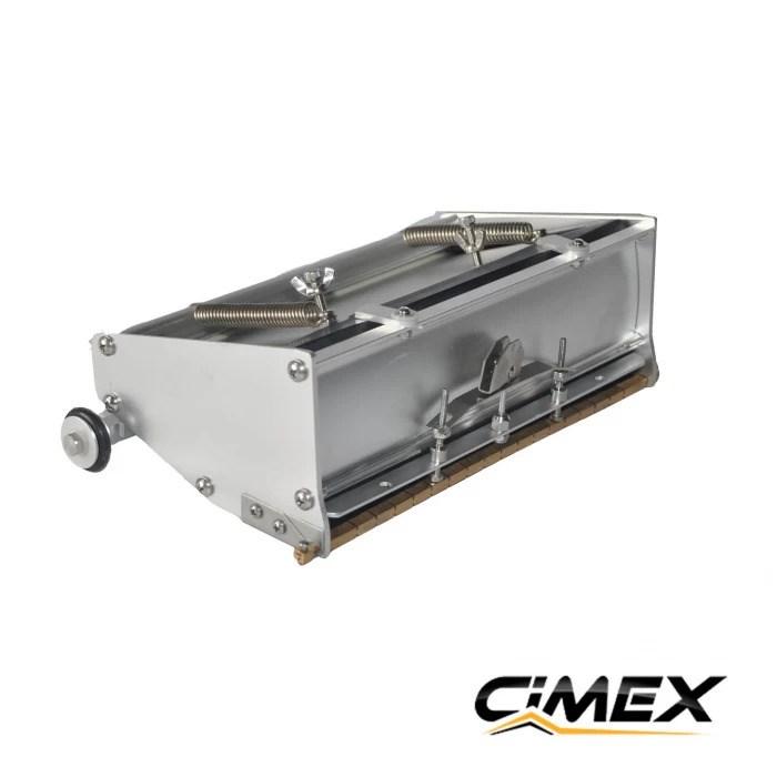 АКСЕСОАРИ В КОМПЛЕКТА 1. Изглаждаща кутия CIMEX - 25,40 см. (10") 1.1. Преди употреба: - Уверете се, че острието на изглаждащата кутия CIMEX е позиционирано на 1 мм. над плъзгачите.