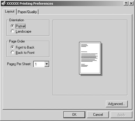 2. Щракнете с десен бутон върху иконката на Вашия принтер, а след това щракнете върху Printing Preferences (Предпочитания за печат) (при Windows Vista, XP или 2000) или Document Defaults (Начални