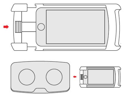 3 Подготовка на VR очила ZEISS VR ONE Plus на PowerVision Влезнете във VR режим през приложението и поставете телефона си във VR очилата.