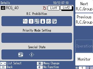 (((( Натисне бутона [ ] и изберете вътрешния модул (R.C. група). (((( Когато бутонът [Details (F5)] е натиснат, отваря се екран Details.