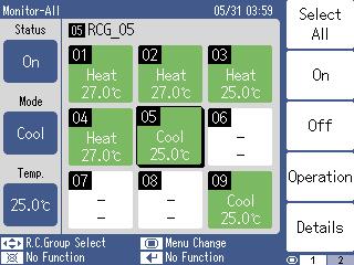 11 МОНИТОР 1111Монитор 111111 Дисплей в режим Монитор - Основен екран Режимът Монитор се състои от 2 режима Monitor-All и Monitor-Group.