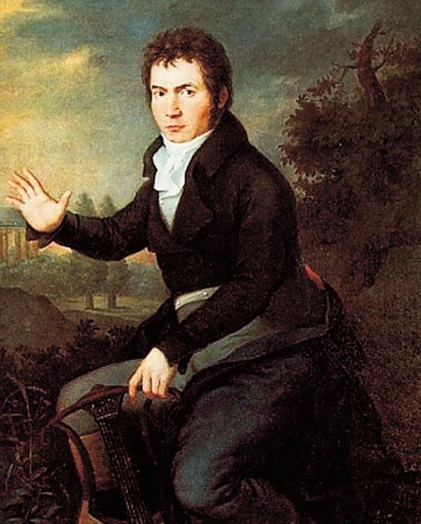 1770-1827 ЙОЗЕФ МЭЛЕР ПОРТРЕТ ЛЮДВИГА ВАН БЕТХОВЕНА. 1804 Великий композитор родился в немецком городе Бонне 16 декабря 1770 года.