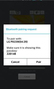Стартирайте приложение LG Pocket Photo на Android телефона. 2. Изберете снимка за отпечатване и докоснете [ ]. 3.