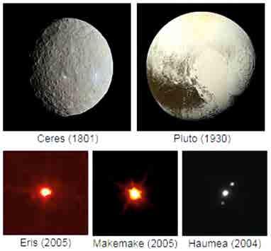 5. Слънчевата система Фиг.1: Пет планети-джуджета според Международния астрономически съюз: Церера (снимка от космическия апарат Зора, англ.
