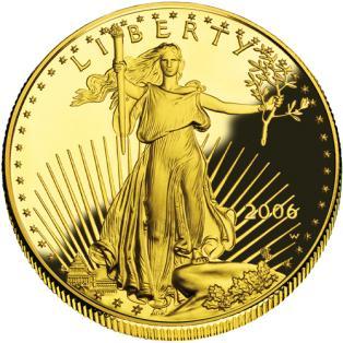 Американски орел (САЩ) Американски орел (САЩ) -1/10 унция емитирана от монетния двор на САЩ -(тази монета се продава без ДДС, защото е инвестиционно