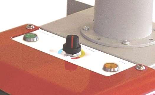 2.1. Интерфейсно табло на автоматизирана горелка за пелети от серията GP Сигнална лампа ЗАХРАНВАНЕ Потенциометър за регулиране на топлинната мощност Сигнална лампа СТАРТ Фигура 2.5.