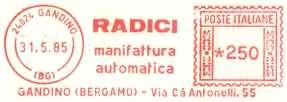 39 Bergamo Gandino BG Radici manifattura automatica BG SGL BG