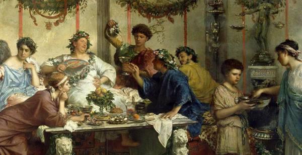 Вечерята за по-бедните римляни била повторение на обяда, освен в празнични дни, когато хапвали и месо.