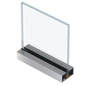 Възможност за оформяне на негативна фуга под профила Стъклена преградна стена с единично стъкло и вертикални и хоризонтални декоративни профили между стъклата Шумоизолираща офис преградна стена с две