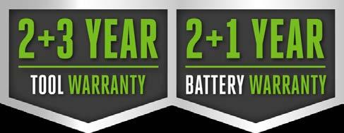 ГАРАНЦИОННИ УСЛОВИЯ Всички продукти на EGO Power+ използвани за непрофесионални цели имат 2+3* години гаранция за машините и 2+1* години гаранция за батериите.