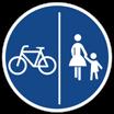 Велосипедни пътища без знаци могат да се използват, но не е задължително. Тук можете да се движите и по улицата.