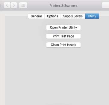 Mac OS Изберете Системни предпочитания от меню > Принтери и скенери (или Печат и сканиране, Печат и