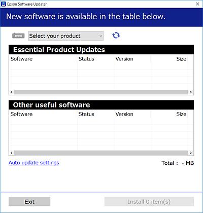 Информация за мрежови услуги и софтуер 2. Стартирайте EPSON Software Updater. Екранната снимка е пример за Windows. 3.