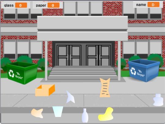 По преценка на учителя може да се усложни условието на задачата: при всяко стартиране на играта боклукът да се разпръсва на произволно място.