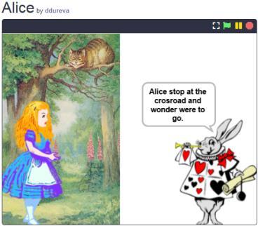 Да направим по-пълна историята на Alice, като започнем разказа на Заека на фон за начало, прехвърлим
