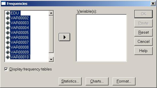 След потвърждаване с бутон ОК в прозорец OUTPUT се извеждат едномерните разпределения на всички променливи.