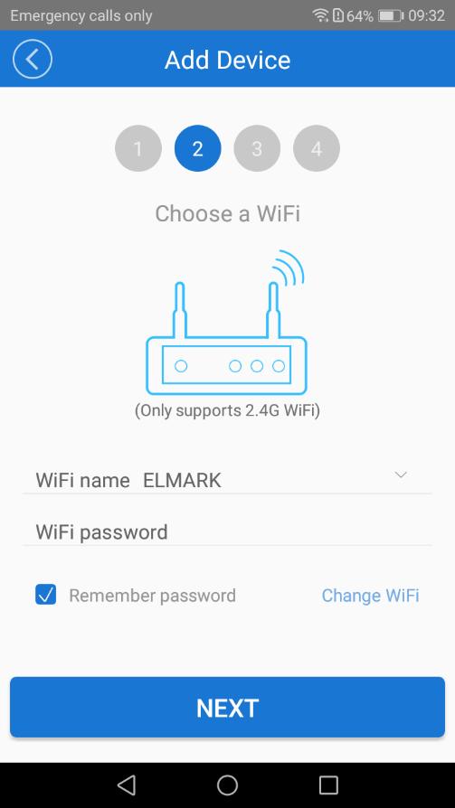 4. Изберете в програмата WiFi мрежа с която да се свърже устройството.