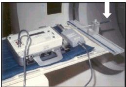 Измерване на CTDI във въздух с йонизационна камера Цилиндрична йонизационна камера с диаметър около 1 cm и дължина на чувствителния обем 10 cm - разполага се перпендикулярно