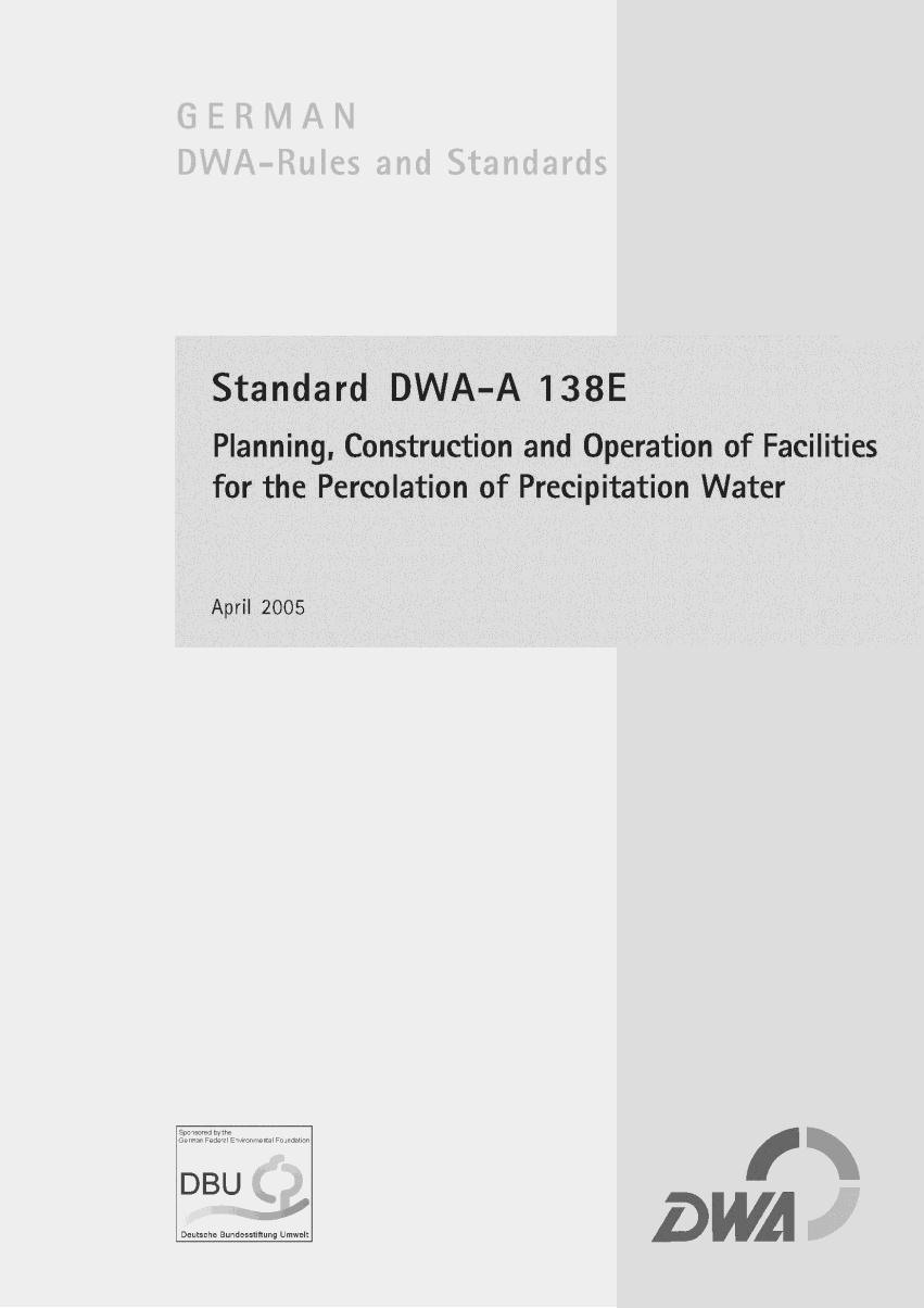 DWA-A 138Е Стандарт DWA-A 138ЕЕ Проектиране, изграждане и експлоатация на