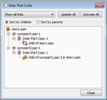 Забележка: За да залепите асоциативно променливи между документи, задайте опцията Allow Inter- Part Links Using: Paste Link To Variable Table на етикета Inter-Part в диалоговия прозорец Options.