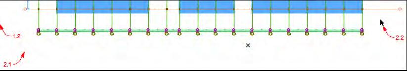 29 Изберете вертикалните Мрежови линии като активирате Инструмента Стрелка (Arrow Tool), след което начертаете селектиращ правоъгълник, кликвайки близо до Етикет 2.
