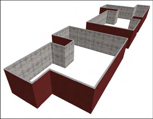 7 Активирайте предварително зададения изглед 2.3.4 Walls in 3D/2 от папката "2.3 Creating Exterior Walls", за да видите всички до сега създадени стени в 3D.