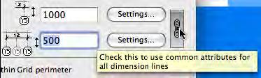 Това поставя Колони на всяка пресечна точка на линиите от мрежата. 8 Кликнете бутона Настройки ( Settings ) отдясно от падащото меню, което току що избрахте.