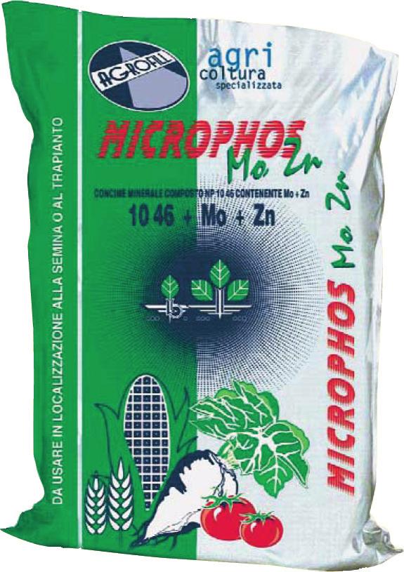 MICROPHO Zn,S Mo МИКРОФОС Mo Zn Микрогранулиран азотно-фосфорен тор с молибден (Mo) и цинк (Zn) МИКРОФОС Мо Zn е иновационен продукт на световния и българския пазар.