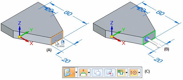 Изменение на модели с използване на направляващ волан или 2D направляващ волан Може да използвате манипулаторите на направляващ волан и 2D направляващ волан, за да преместите или завъртите различни