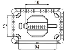 Размери (mm) Преден (елемент: mm) Дебелина (елемент: mm) Отвор за монтиране (елемент: mm) WIFI - Връзка Моля свалете приложението E-Thermostat от