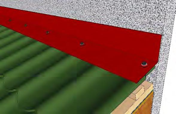 ОБШИВКА ПРИ КАЛКАН НАЧАЛНА Използва се за обшивка при пресечната точка на стена и наклона на покрива, където образуват тъп