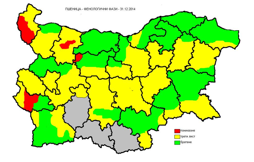 влагозапасите в горните почвени слоеве предимно в Дунавската равнина, на место по Черноморието и в отделни южни части от страната.
