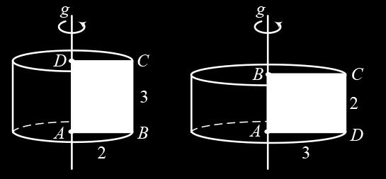 тяло е цилиндър с радиус r и височина h Ако g = AD, то r = AB = cm, h = AD = cm, V r h cm и S rhr4 50 cm Ако g = AB, то r = AD = cm, h = AB =